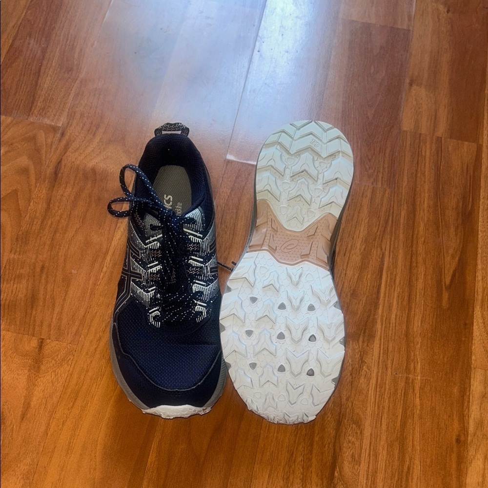 Asics Women's Navy Blue and White Sneakers - Picture 7 of 14